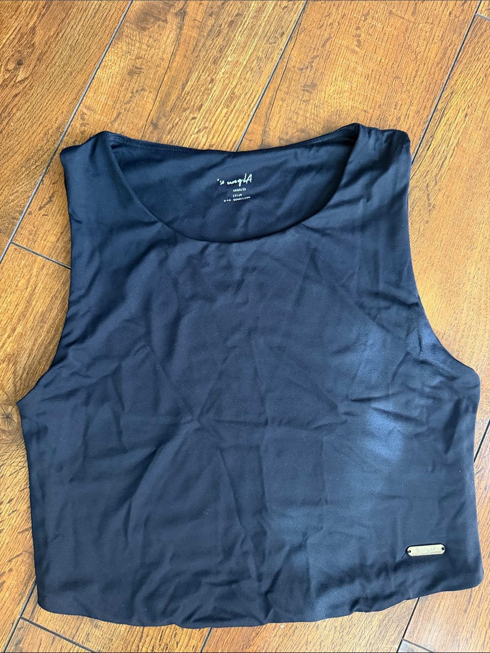 YoungLA Black Scoop Neck Cropped Tank